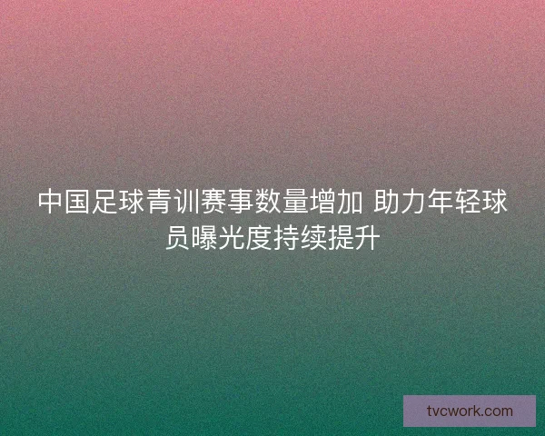中国足球青训赛事数量增加 助力年轻球员曝光度持续提升